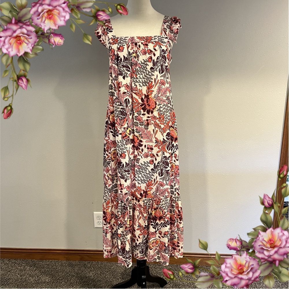 Knox Rose Floral Midi Dress - Pink and Black